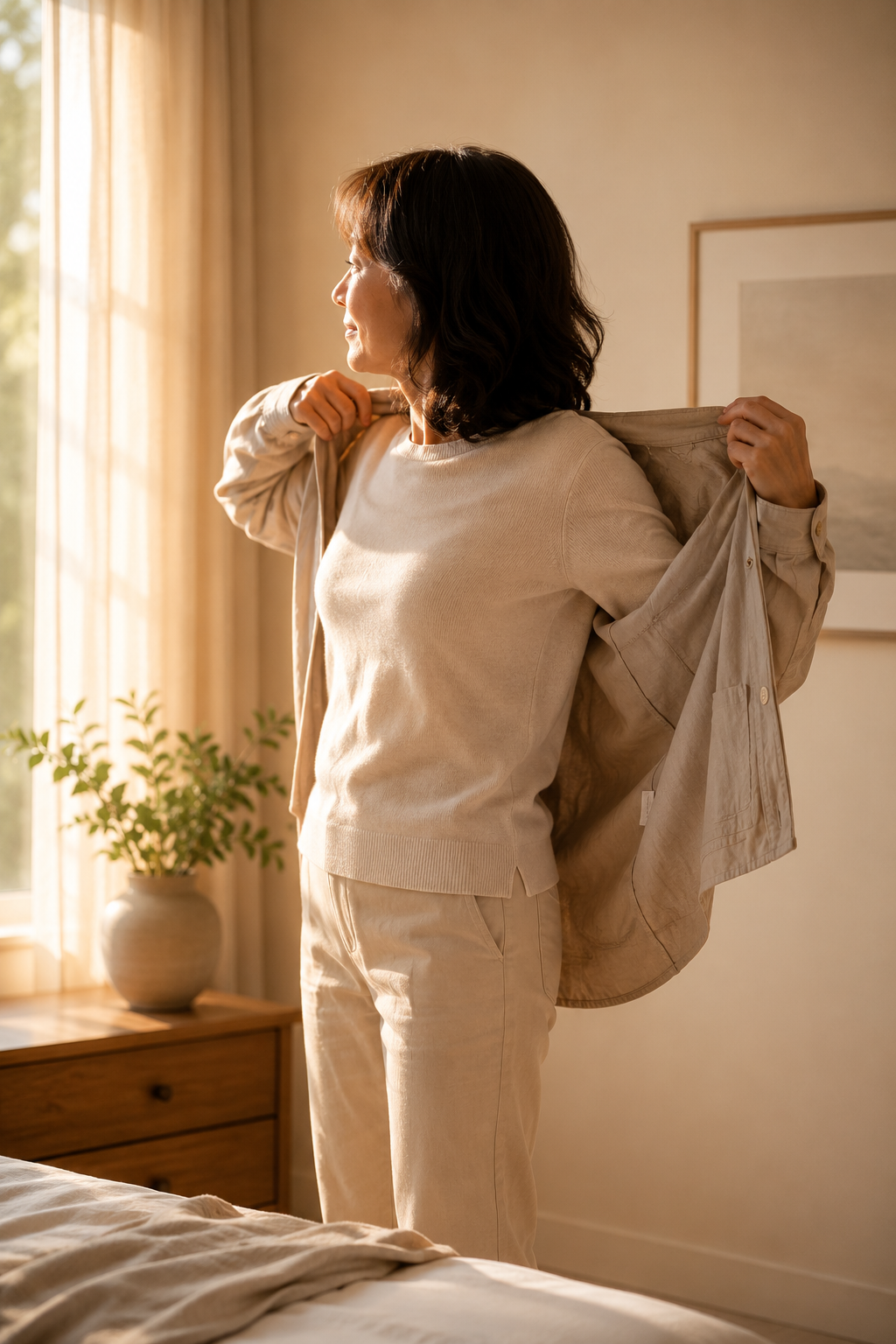 Looking out a window, reflecting on slow recovery